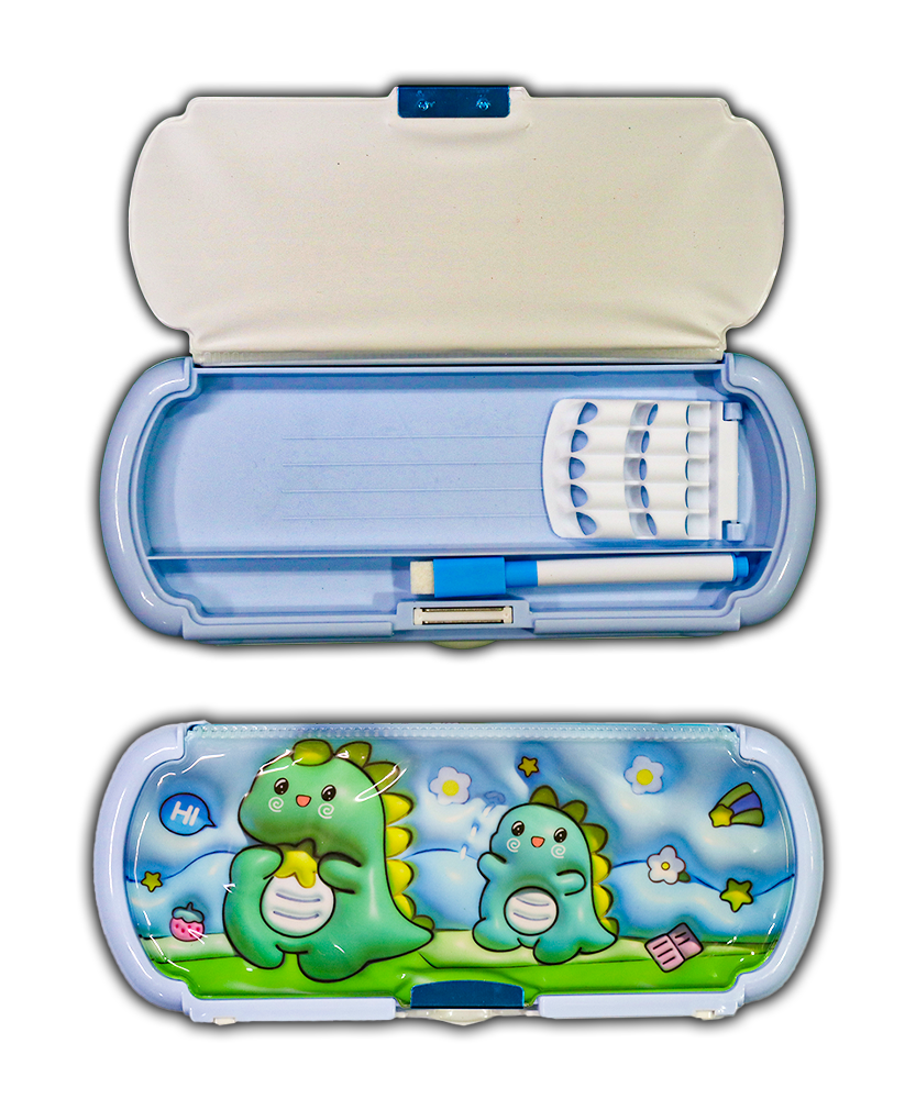 Hi Dinosaurs Blue Pencil Box