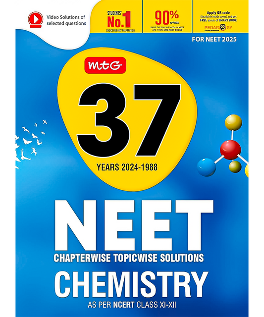 MTG 37 Years NEET Previous Year Solved Question Papers with NEET PYQ Chapterwise Topicwise Solutions Chemistry For NEET 2025 Exam