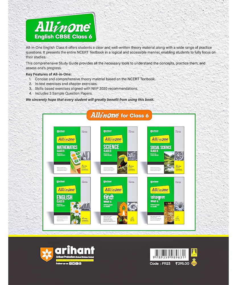 Arihant All In One English Class 6th Based On Latest NCERT For CBSE Exams 2025