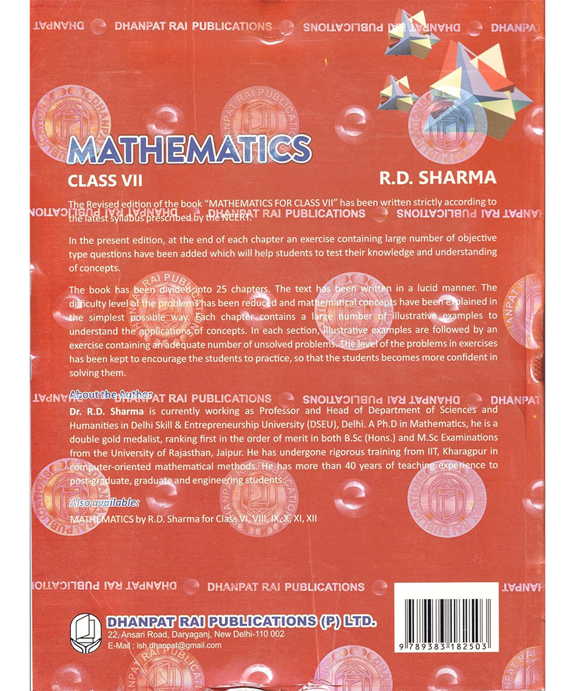 R D Sharma Mathematics Class 7 CBSE - by R.D. Sharma