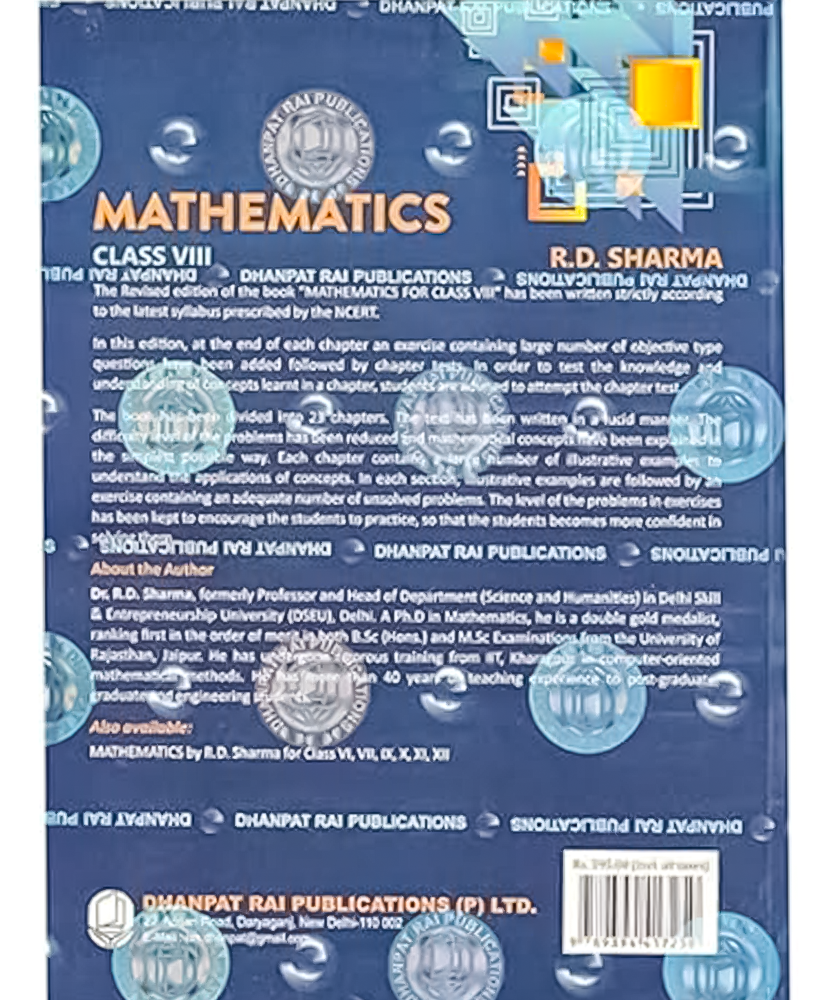 Mathematics Class 8 - CBSE Examination 2024-2025( R D Sharma)