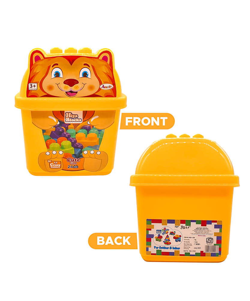 Hiya Plastic Building Block Set for Kids with Storage Box