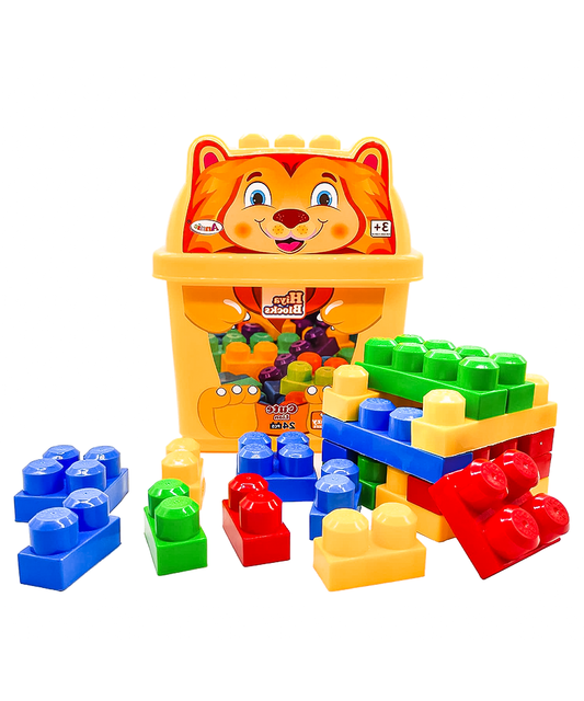 Hiya Plastic Building Block Set for Kids with Storage Box