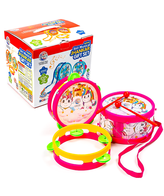 Ratna's 3 in 1 Musical Jhankar Gift Set Junior Unicorn Printed