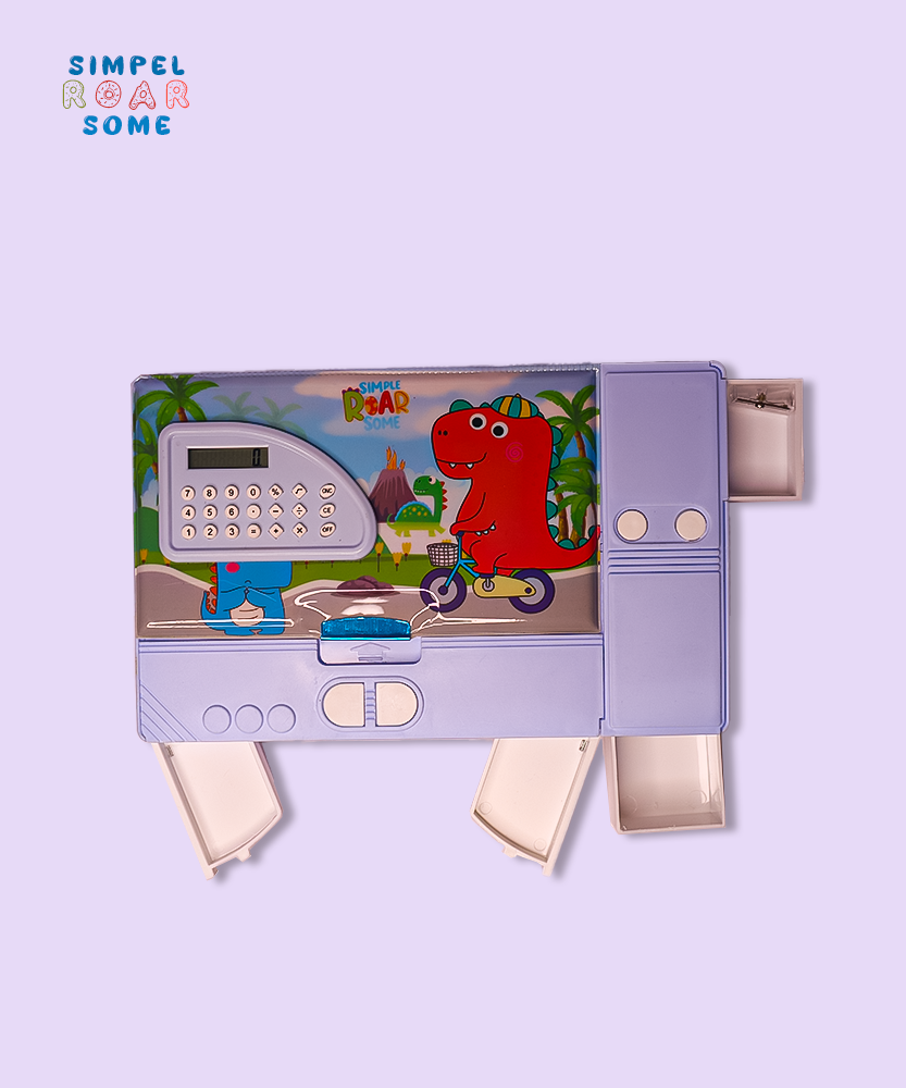 Simple Roar Some Jumbo Gadget Pencil Box with Calculator for Kids