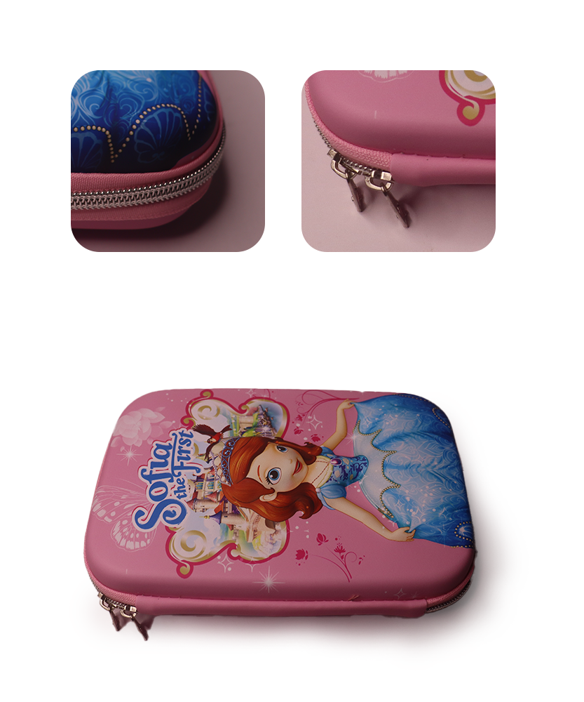 Wow Sofia The First 3D Multipurpose Zipper Stylish Pencil Case with Large Capacity for School Supplies,(Pink)