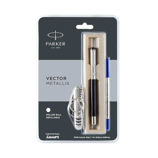 Parker Gift Set Vector Metallix Roller Ball Pen